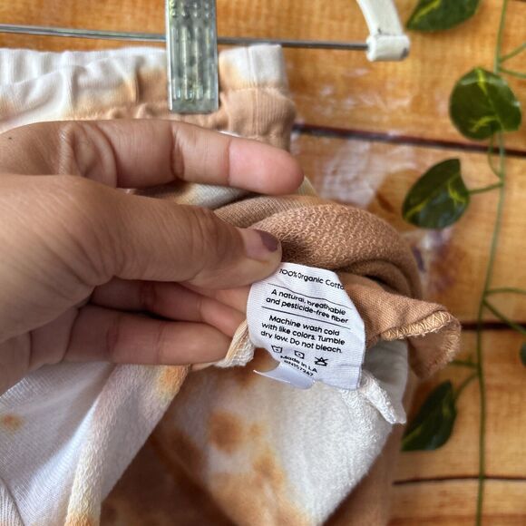 MATE The Label XS Organic Terry Lounge Shorts Brown Ivory White - Picture 5 of 6